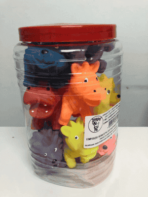 Jaraguá Pet Brinquedo Linha Zoológico Pote c/9 unid REF 3418