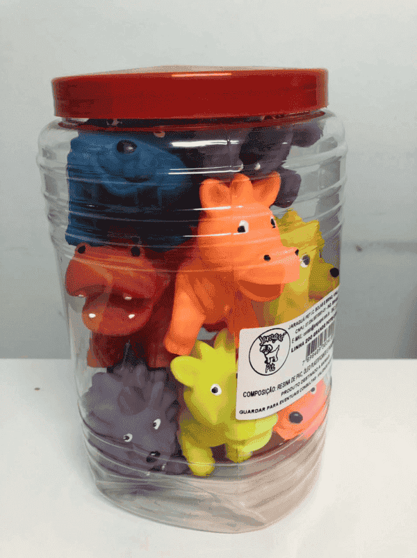 Jaraguá Pet Brinquedo Linha Zoológico Pote c/9 unid REF 3418