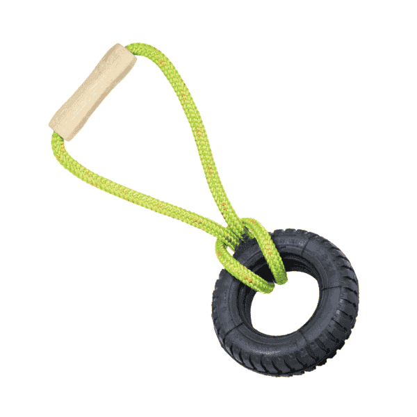 Lcm Brinq Pneu Borracha Push Mini Maciço c/Corda REF DG232