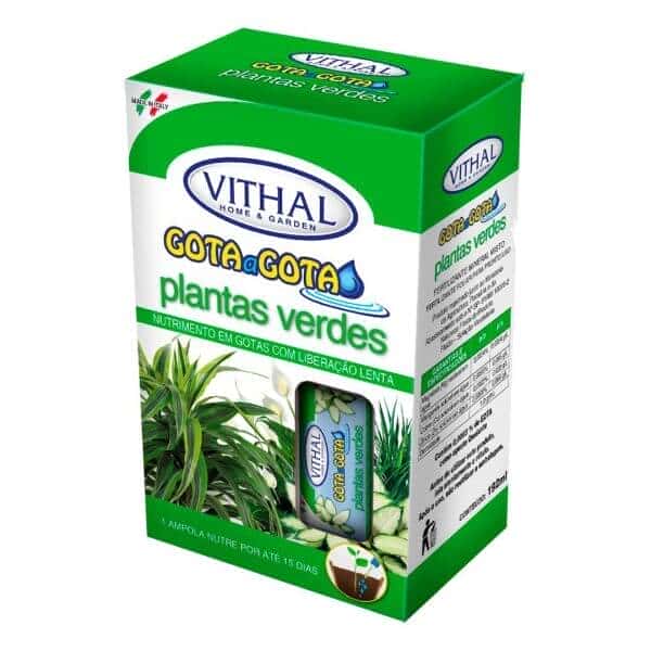 Vithal Fertilizante Gota a Gota p/Plantas Verdes c/6 ampolas(32ml)